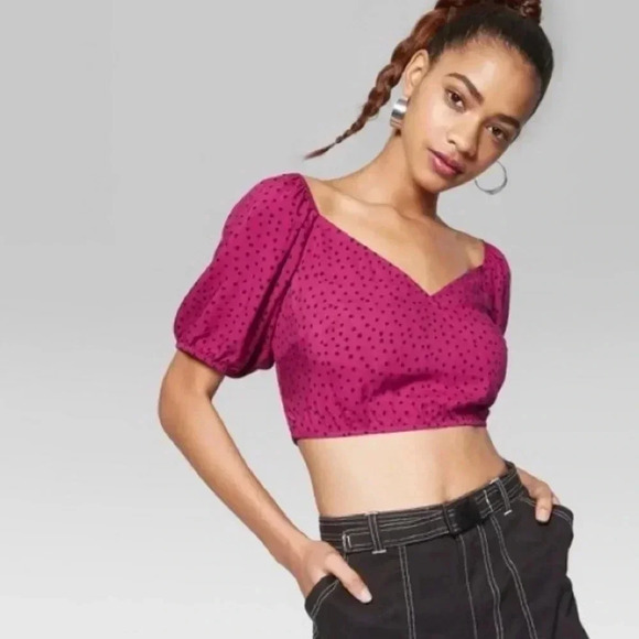 FREE 🆕Purple Printed  Crop Top - Picture 4 of 12